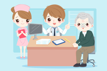 Fototapeta premium cartoon doctor with patient