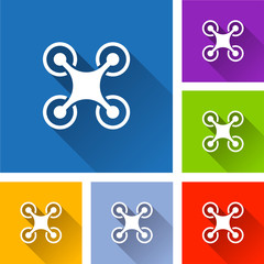 drone icons with long shadow