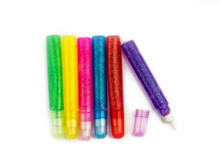 Set of markers isolated on white background
