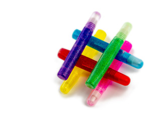 Set of markers isolated on white background