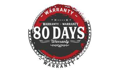 Fototapeta na wymiar 80 days warranty icon vintage rubber stamp guarantee