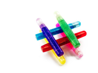 Set of markers isolated on white background