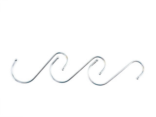 Fototapeta na wymiar S-shape metal hook isolated on white background.