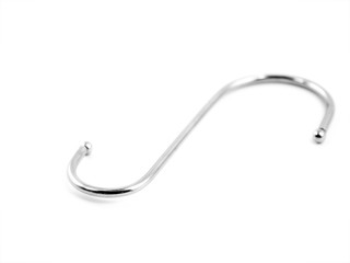 S-shape metal hook isolated on white background.