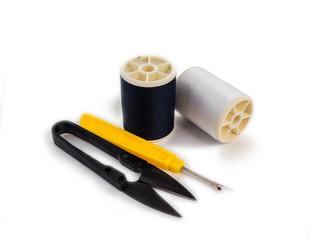 Thread rolls, Group of colorful thread on white background