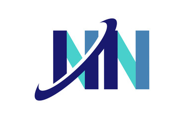 NN Ellipse Swoosh Ribbon Letter Logo