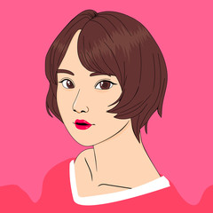 Asian anime girl portrait