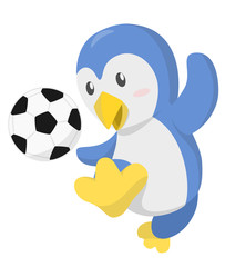 サッカーを楽しむペンギン