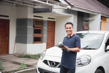 male using tablet pc 