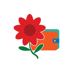 Wallet Flower Logo Icon Design