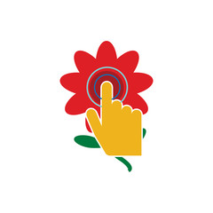 Obraz premium Touch Flower Logo Icon Design