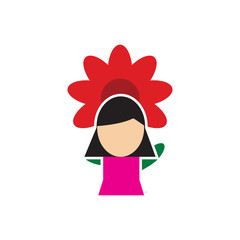Woman Flower Logo Icon Design