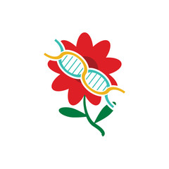 Dna Flower Logo Icon Design