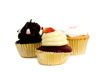 Homemade cupcakes with cream