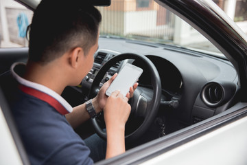 Fototapeta na wymiar mobile phone while driving