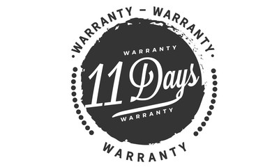 11 days warranty icon vintage rubber stamp guarantee