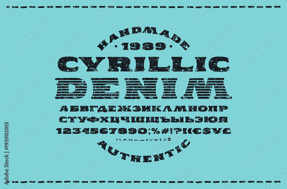 Fototapete serif font in the style of handmade graphics