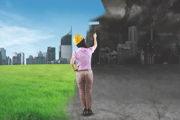 Business woman creating a better working environment