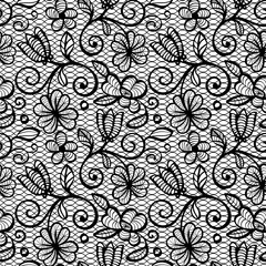 Black and white Lace Seamless Pattern