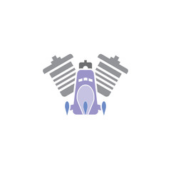 Rocket Engine Logo Icon Design