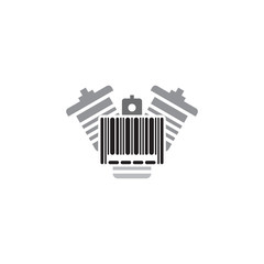 Barcode Engine Logo Icon Design