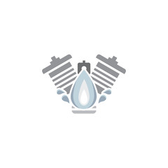 Water Engine Logo Icon Design