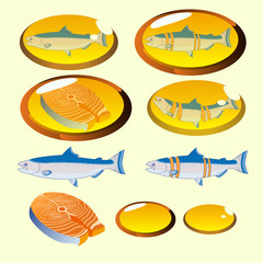 Fish Oil Supplement Healthcare Isolated Vector