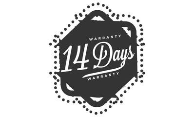 14 days warranty icon vintage rubber stamp guarantee
