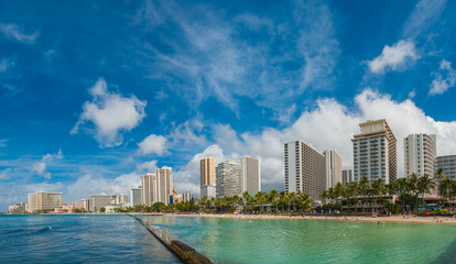 Fototapeta na wymiar Waikiki beach front