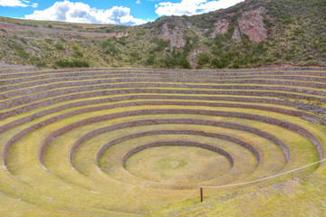 Fototapeta na wymiar Moray Inca ancient ruins in Cusco, South America