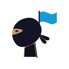 Flag Ninja Logo Icon Design