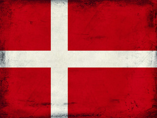 Vintage national flag of Denmark background
