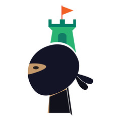 Castle Ninja Logo Icon Design