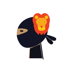 Lion Ninja Logo Icon Design