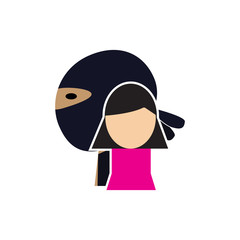 Woman Ninja Logo Icon Design
