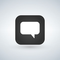 Chat Icon Speech bubble symbol over app button, vector illustration.