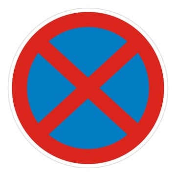 Road sign, no stopping and parking, vector icon