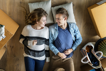 Couple moving into new house