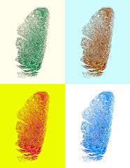 Various thumbprint. Colorful fingerprints.