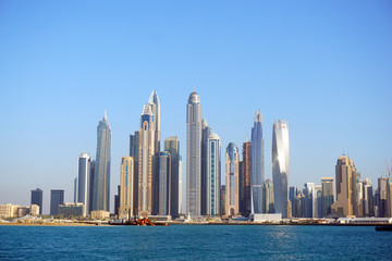 Obraz na płótnie Canvas Dubai city, Dubai Marina, business centre, skyscrapers