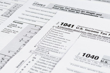 Form 1040 Individual Income Tax return form. United States Tax forms 2016/2017. American blank tax forms. Tax time.