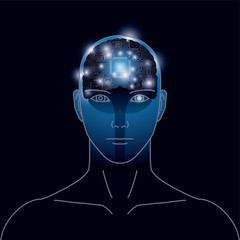 人工知能、脳のイメージ