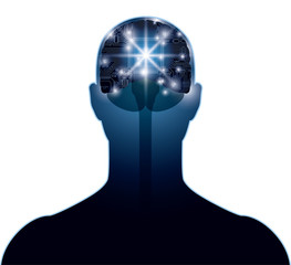 人工知能、脳のイメージ