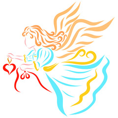 Charming little angel with a heart