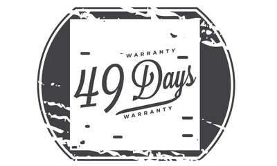 49 days warranty icon vintage rubber stamp guarantee