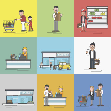 Illustration of supermarket