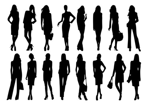 silhouette of women fashion
