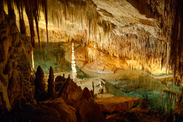 Dragon caves on Majorca, Spain. Beautiful nature caves on Mallorca, Balearic island. Popular...