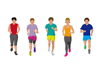 Obraz premium ジョギングを楽しむ人達