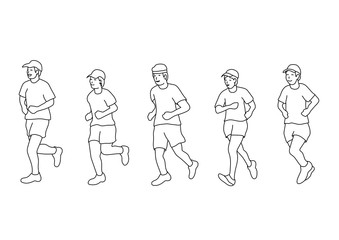 ジョギングを楽しむ人達